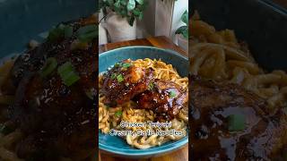 Teriyaki Chicken Over Creamy Garlic Noodles [upl. by Ecnerrot666]