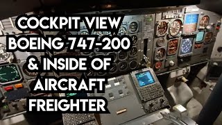 Boeing 747200 Cockpit View amp interior of Aircraft FreighterCARGO [upl. by Ferrell]