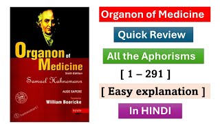 Aphorisms Quick Review  1  291   Organon of Medicine  6th edition  BHMS [upl. by Lyall]