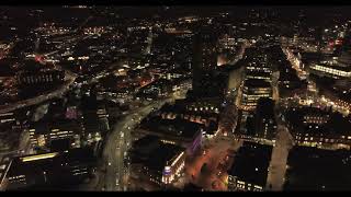 Sheffield City  Train Station  Park Hill Flats  Hallam Uni  At Night  Mavic Pro Drone  4K [upl. by Kreitman]