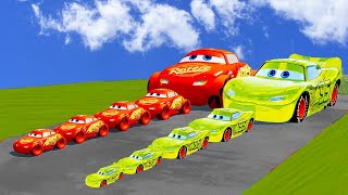 TRANSPORTING PIXAR CARS amp FRUITS WITH COLORED amp JOHN DEERE vs CLAAS vs TRACTORS  BeamNGdrive 962 [upl. by Waldner]