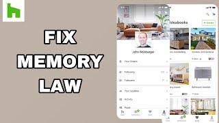 How To Fix And Solve Memory Law On HouzzHome Design App  Final Solution [upl. by Ailel]