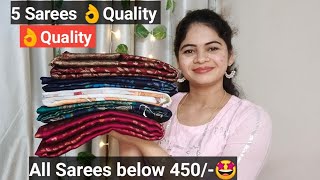 Beautiful Sarees Below 450 🤩only 👌Quality 100 Recommended [upl. by Ruberta]