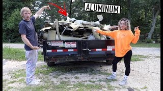 HUGE SCRAP METAL HAUL  Dump Trailers Full Of Aluminum And Cast Iron [upl. by Courtland681]