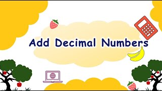 How to add decimals [upl. by Salangia]