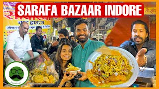 Indore Sarafa Bazaar Street Food with Wife  Veggie Paaji [upl. by Tallia519]