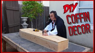 Dracula Makes a Coffin Shaped Shelf  DIY Halloween Coffin Decoration [upl. by Hsetirp]