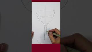 How to draw a wine glass quick and easy drawing lesson for beginners Drawing ellipses [upl. by Fanning]