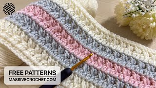 EXCEPTIONAL Crochet Pattern for Beginners ⭐️ SUPER EASY amp FAST Crochet Stitch for Blankets and Bags [upl. by Pulchia]