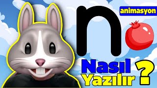 1Sınıf N Harfi Nasıl Yazılır  Yeni Müfredata uygun animasyonlu N sesi yazım ve Hissettirme Videosu [upl. by Raleigh742]