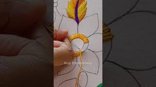 Lazy daisy Stitch embroidery lThreedimensional flower hand embroidery How To Embroider 3D Flower [upl. by Kinimod844]