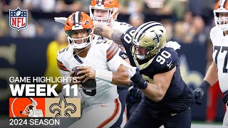 Cleveland Browns vs New Orleans Saints  2024 Week 11 Game Highlights [upl. by Astred]