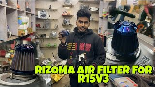 Rizoma Air filter Installation in R15V3 Done Legal exhaust bolte  Bhilai Chhattisgarh Rider ck [upl. by Thibaut998]