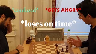 Kramnik LOSING ON TIME compilation GETS ANGRY [upl. by Acnayb]