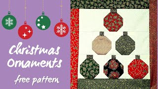 Free Pattern  Christmas Ornament Quilt Block  Super Fast beginnerfriendly quilting homestead [upl. by Bonn]