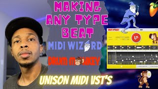 Making Music with a Midi Generator  Unison Midi Wizard and Drum Monkey [upl. by Otiragram]