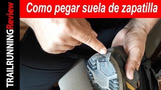 Como pegar una suela de una zapatilla [upl. by Ahsinrad349]