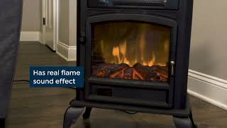 Warm Living Infrared Deluxe Stove with Real Flame Sound [upl. by Grevera909]