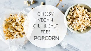 OIL FREE VEGAN CHEESE POPCORN [upl. by Ecnerat883]