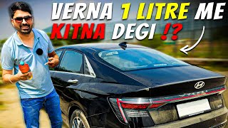 1 Litre Petrol Mileage Test in Verna Petrol Automatic  Shocking 🤯 Result [upl. by Alleirbag]