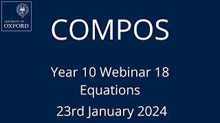 COMPOS Y1011 Webinar 18 [upl. by Merola]