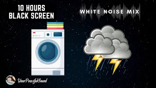 WASHING MACHINE and RAIN Sounds  10 Hours Black Screen  Relax Sleep Soothe a Baby [upl. by Lyram703]