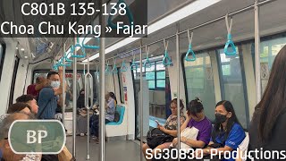 SMRT138 DEBUT DOUBLE C801B C801B 135138  BP1 Choa Chu Kang » BP10 Fajar BPLRT [upl. by Sharia2]