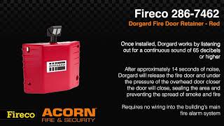 Fireco 2867462 Dorgard Fire Door Retainer  Red  Acorn Fire amp Security [upl. by Toddie313]