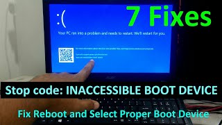 How to Fix Stop code Inaccessible Boot Device Windows 10 11 [upl. by Elumas]