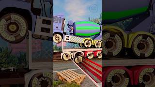 Truck Tow Mini Buses vs Reverse Speed Bumps beamngdrive beamng shorts beamngcrashes trucksvs [upl. by Issi]