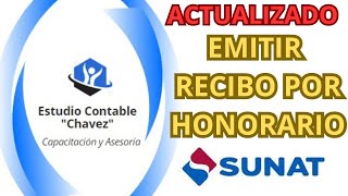 EMITIR RECIBO POR HONORARIO ELECTRONICO ACTUALIZADO 2024 SUNAT [upl. by Yednil]