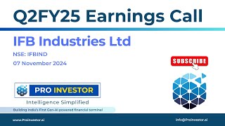 IFB Industries Ltd  Q2FY25  Earnings Conference Call  earningcall concall ifb ifbindustries [upl. by Nylloh]