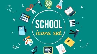 Animated School Related Icons After Effects template [upl. by Egief]