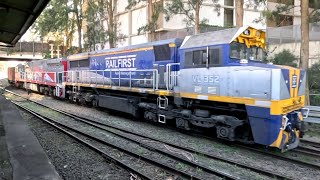 Crawford Freightlines Intermodal Train Rolling Through Marrickville [upl. by Stanhope]