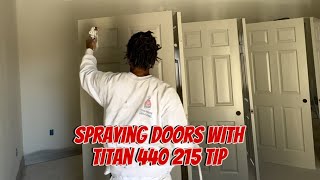 Spraying doors in new build interior [upl. by Ramma]