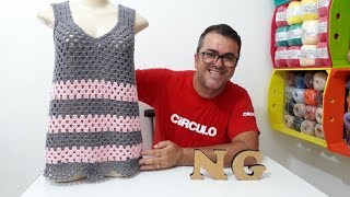 Camiseta de Croche TIJOLINHO por Neddy Ghusmam [upl. by Vaios]