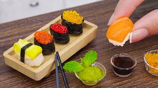 Making the Miniature Sushi at Home  Amazing Tiny Japanese Street Food by Miniature Cooking [upl. by Sherlocke]