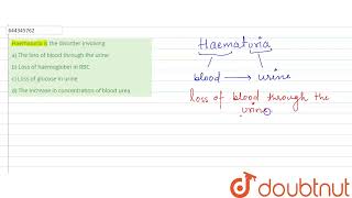 Haematuria is the disorder involving  12  EXCRETORY PRODUCTS AND THEIR ELIMINATION  BIOLOGY [upl. by Jaquenetta]