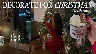 DECORATE FOR CHRISTMAS WITH ME 🎄  shopping for decor getting in the spirit aesthetic amp cozy 2023 [upl. by Eiliab]