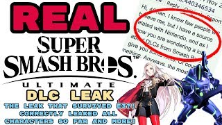 REAL Smash Ultimate DLC LEAK THE LEAK THAT SURVIVED E3 GOTTEN ALL CHARACTERS CORRECT SO FAR [upl. by Nnyled]