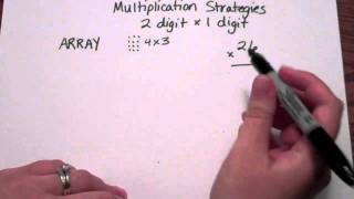 2 Digit x 1 Digit Multiplication Strategies [upl. by Yadrahc]