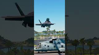 Incredible USAF F35 Jet landing vertical on Aircraft Carrier [upl. by Hanavas]