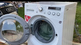 Stress test Throwing WET laundry in LG DirectDrive during spin GONE WALKING [upl. by Kenna]