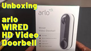 Arlo WIRED Video Doorbell Unboxing [upl. by Attenod433]