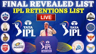 🔴IPL Live Retention 2025  RCB CSK MI KKR SRH DC PBKS RRLSG  IPL Retained Players 2025 Live [upl. by Deuno]