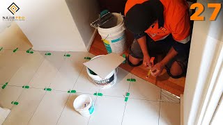 Install 300x600mm Tile on Kitchen Floor 27 [upl. by Chandos808]