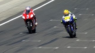 MotoGP Historic Battles  Rossi vs Stoner Laguna Seca 08 [upl. by Eelarac]