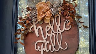 Hello Fall Door Hanger  DIY using Hobby Lobby Supplies [upl. by Atrebla641]