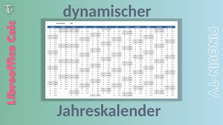 Jahreskalender mit libreoffice calc erstellen [upl. by Sadnalor]