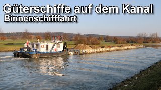 Güterschiffe auf dem Kanal  DortmundEms Kanal  Binnenschifffahrt  Riesenbeck [upl. by Ledba]